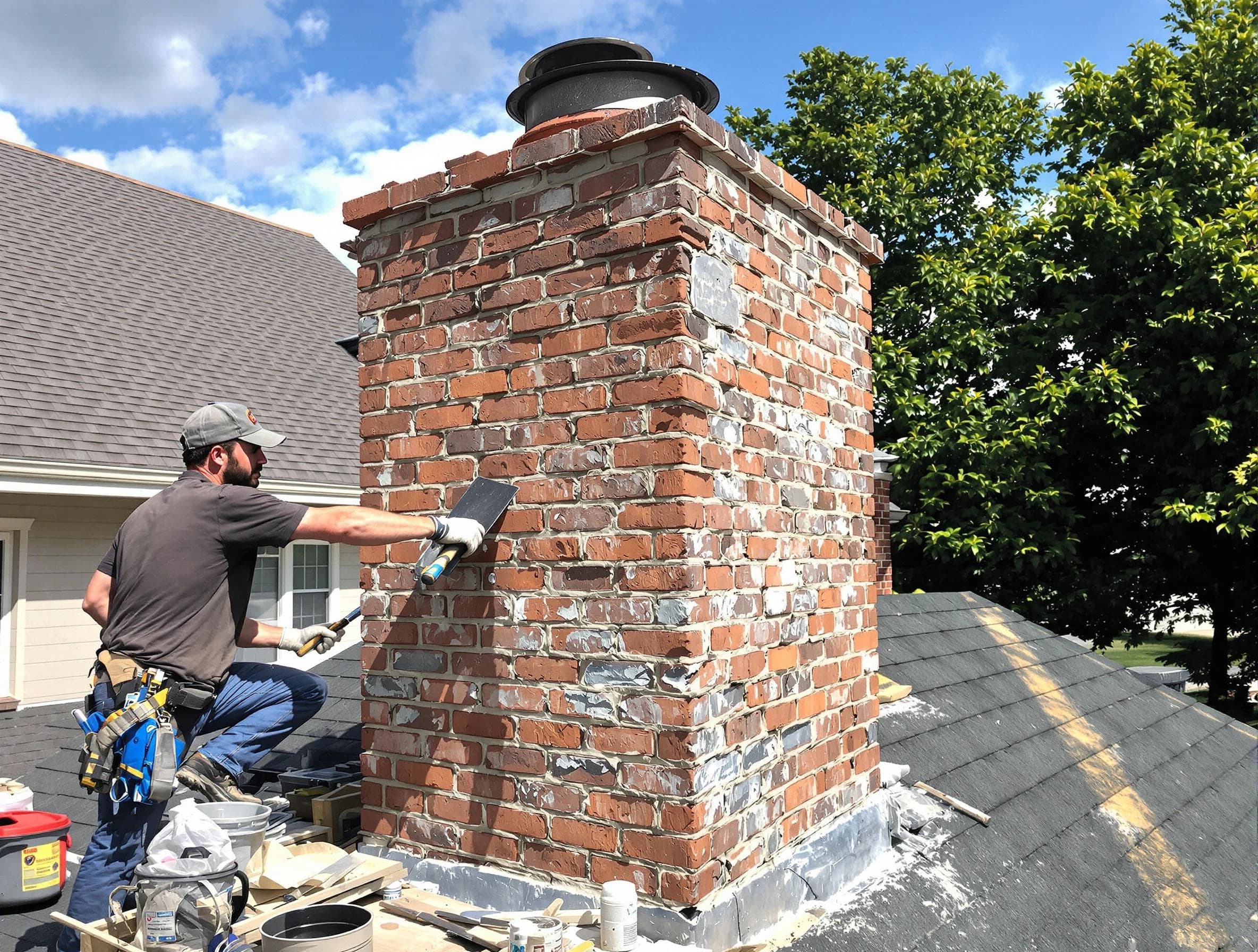 Completed chimney rebuild by North Huntingdon Chimney Sweep in North Huntingdon, PA