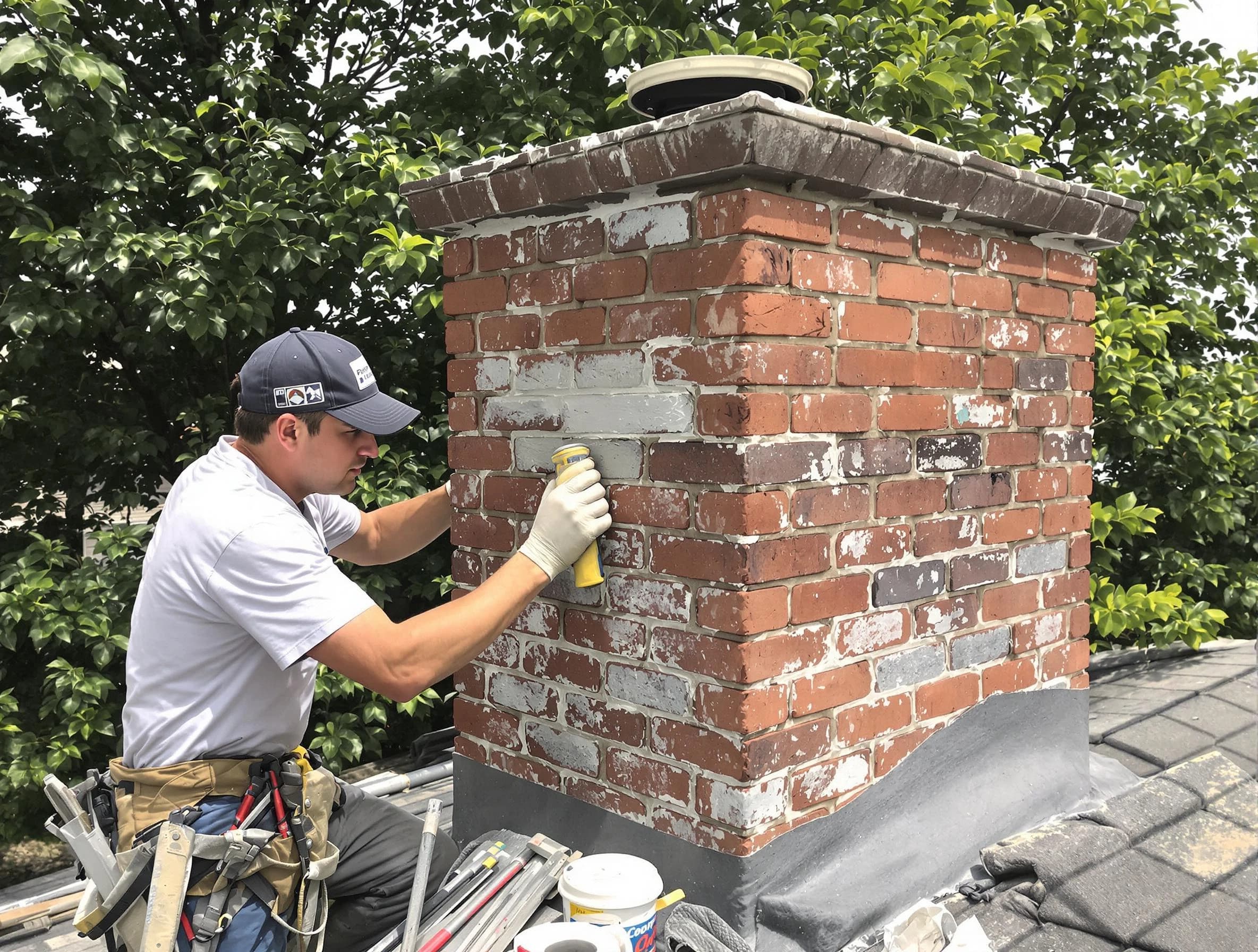 North Huntingdon Chimney Sweep restoring an aging chimney in North Huntingdon, PA