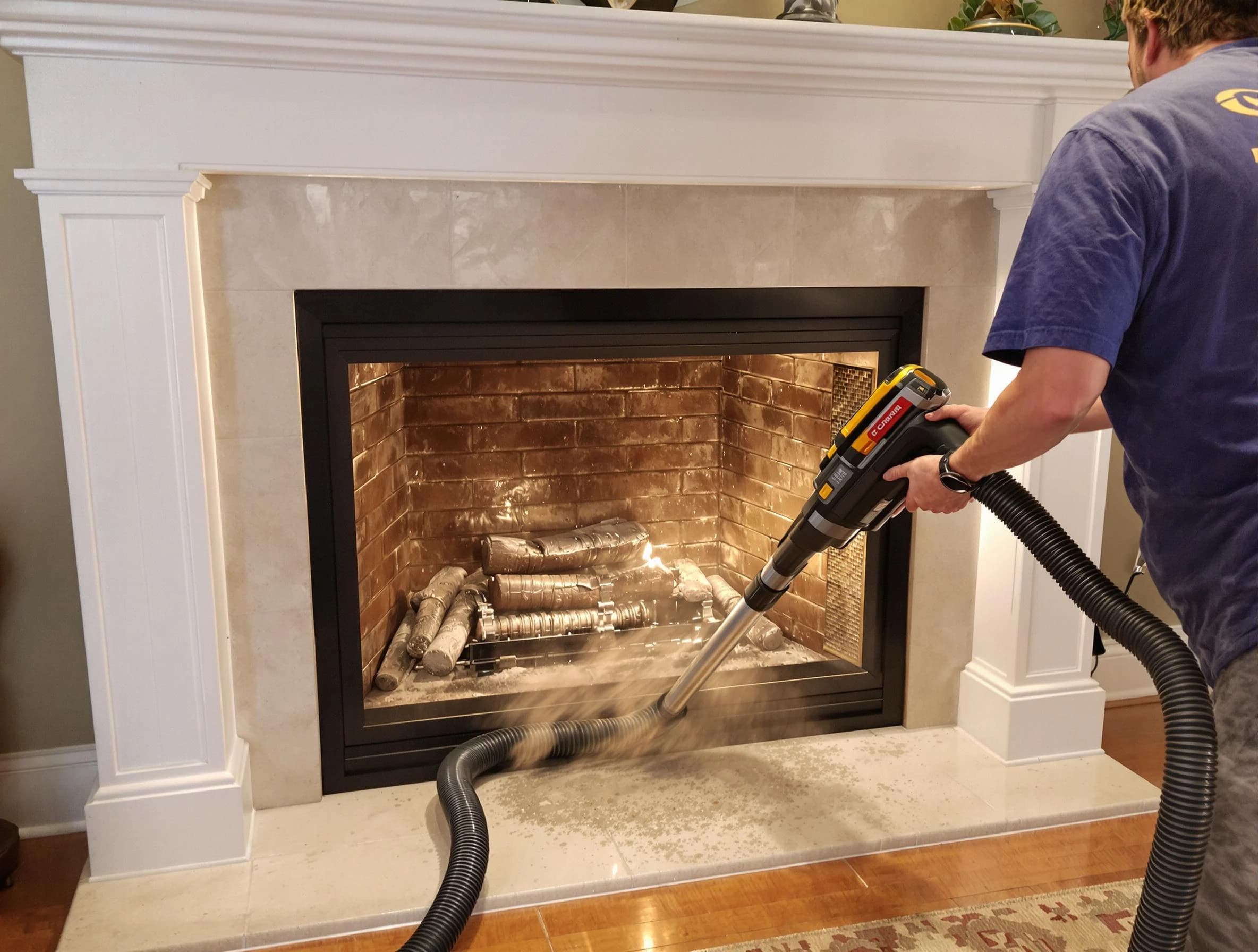Fireplace cleaning performed by North Huntingdon Chimney Sweep in North Huntingdon, PA