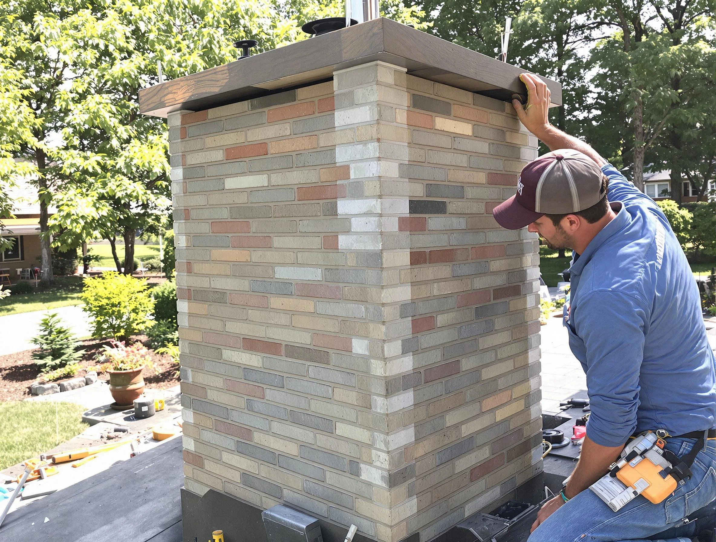 North Huntingdon Chimney Sweep completing a modern chimney remodel in North Huntingdon, PA